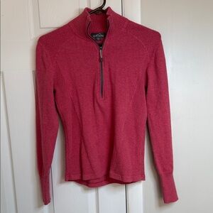 Eddie Bauer Raspberry Pink Half-Zip Pullover